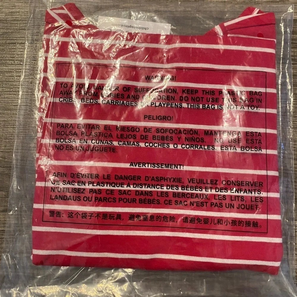 NEW - The Children’s Place Girls Striped Basic Layering Tee - Classicred. (5/6)